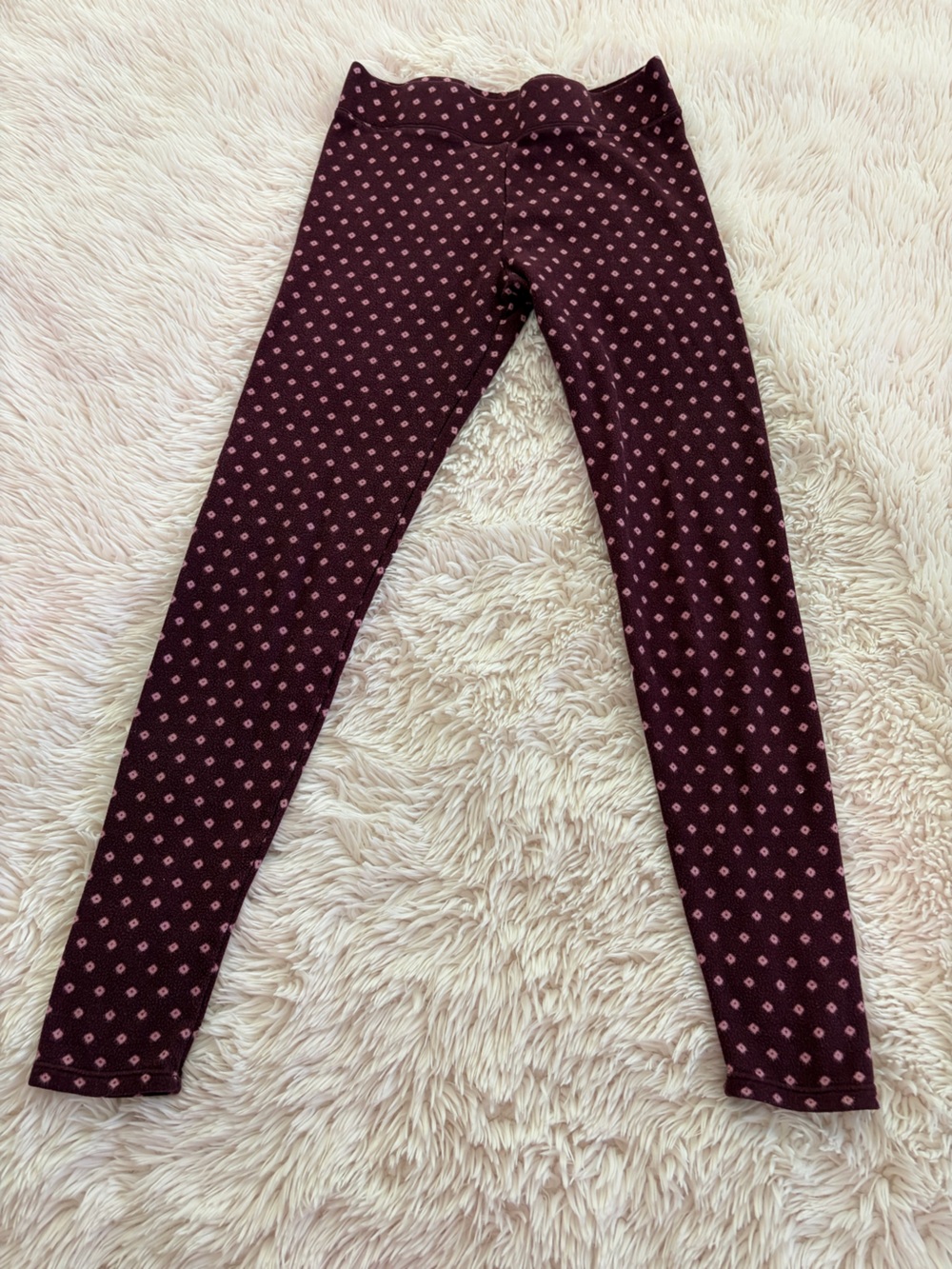 Women's Burgundy Patterned Leggings